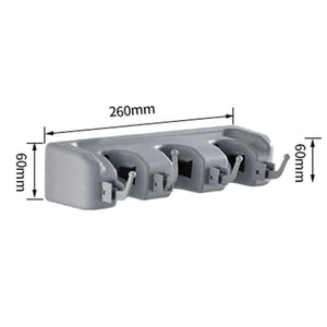 Planet Gates Broom Mop Holder Garage Storage Hooks Wall Mounted Organizer Kitchen Cupboard Ball Slots with Hooks 3 Position