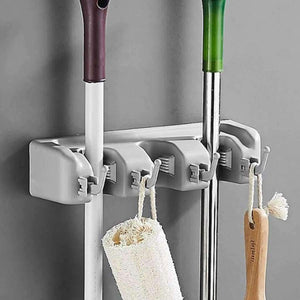 Planet Gates Broom Mop Holder Garage Storage Hooks Wall Mounted Organizer Kitchen Cupboard Ball Slots with Hooks 3 Position