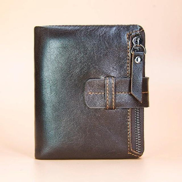 Planet Gates Brown 1 Genuine Leather Men Wallets Casual Zipper Coin Purse With Card Holder Brand Cowhide Long Wallet Clutch For Male