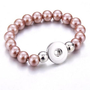 Planet Gates brown 1 Handmade Snap Button Bracelet 10mm Imitation Pearls Beads Snap Jewelry Fit 18mm Snap Button Jewelry Beaded Bracelet