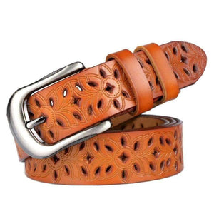 Planet Gates brown / 105cm GEERSIDAN 2018 New genuine leather women belt Design brand hollow decoration belt for women Fashon pin buckle female waistband