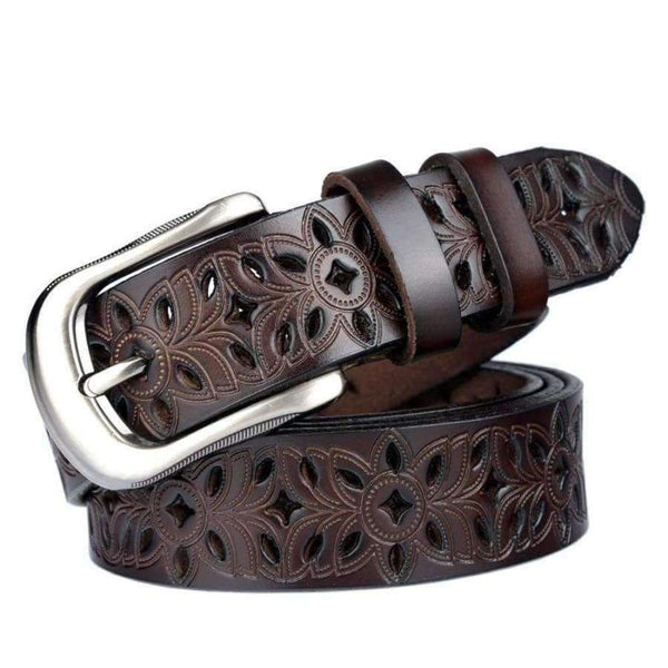 Planet Gates brown / 105cm GEERSIDAN 2018 New genuine leather women belt Design brand hollow decoration belt for women Fashon pin buckle female waistband