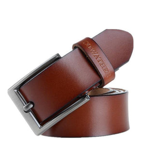 Planet Gates brown / 105cm Men belt cow genuine leather luxury strap male belts for men new fashion classic vintage pin buckle