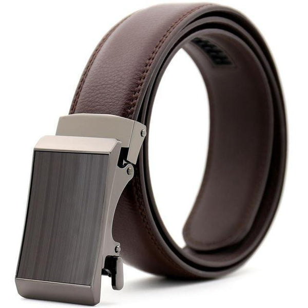 Planet Gates Brown / 110cm Automatic Buckle Men Belts Fashion Business Belt Famous Brand Luxury Belts for Men Leather Waistband