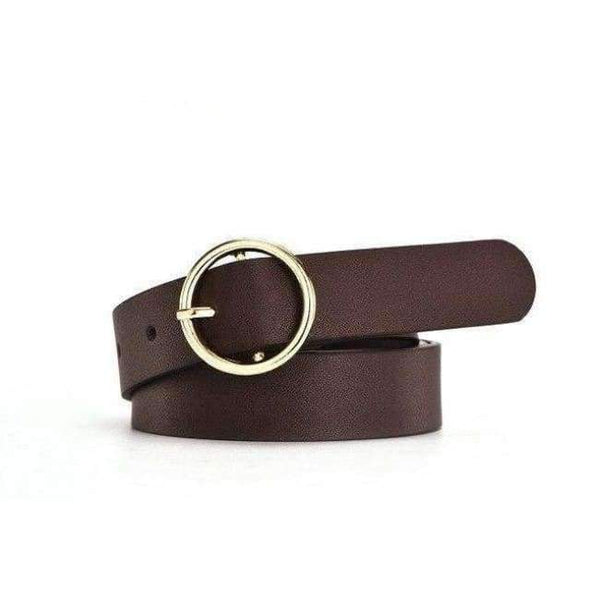Planet Gates Brown / 110cm Fashion Woman Brown Belt Waist Casual O Ring Belts Black Faux Leather Belts For Women Waistband Buckle 110CM Girls Belt