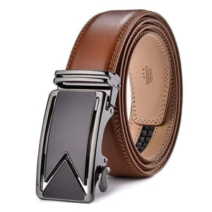 Men Belt  Cowhide Genuine Leather Belts For Men Luxury Automatic Buckle Belts Brown Black Cinturones Hombre B55