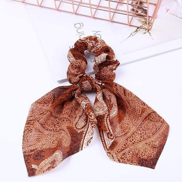 Chiffon Ribbons Hairband Elastic Hair Rope Hair Tie Floral Scrunchie Women Ponytail Holder Rubber Headbands Accessories