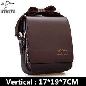 Planet Gates Brown 17x19x7cm / China New Arrived Brand Kangaroo men's messenger bag Vintage leather shoulder bag Handsome crossbody bag Free Shipping