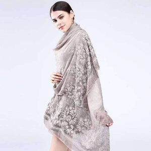 Planet Gates Brown / 200 X 95 cm New Vintga Floral Embroidery Scarf and Wrap for Women Chinese Style 200*95 cm Overlength Retro Flower Beach Shawl