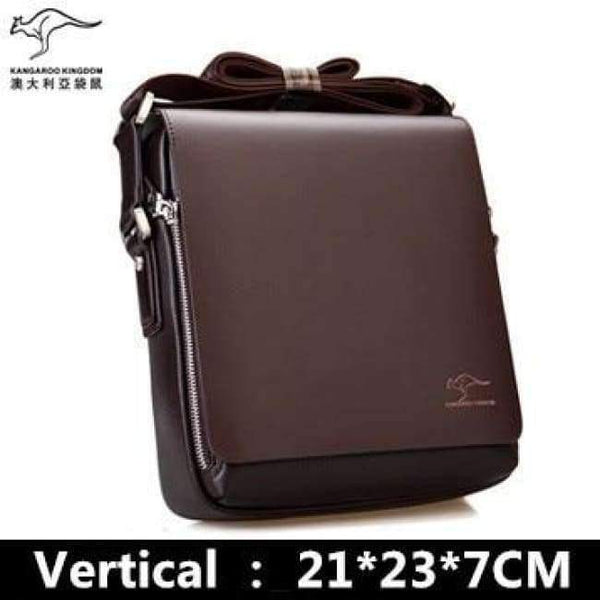 Planet Gates Brown 21x23x7cm / China New Arrived Brand Kangaroo men's messenger bag Vintage leather shoulder bag Handsome crossbody bag Free Shipping