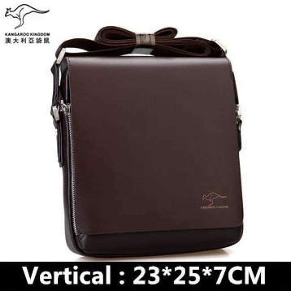 Planet Gates Brown 23x25x7cm / China New Arrived Brand Kangaroo men's messenger bag Vintage leather shoulder bag Handsome crossbody bag Free Shipping