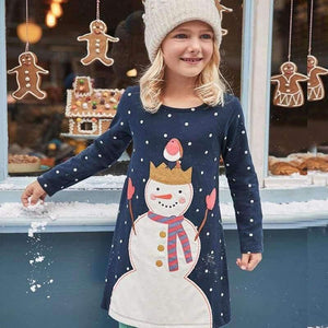 Planet Gates Brown / 2T Girl Dresses Long Sleeve  Brand 100% Cotton Baby Dress Christmas Children Clothes Kids Dress Princess Vestido