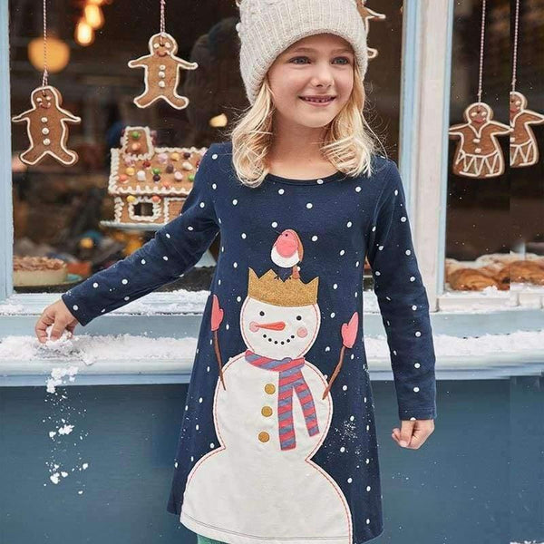 Planet Gates Brown / 2T Girl Dresses Long Sleeve  Brand 100% Cotton Baby Dress Christmas Children Clothes Kids Dress Princess Vestido