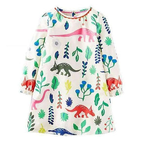 Planet Gates Brown / 2T Girl Dresses Long Sleeve  Brand 100% Cotton Baby Dress Christmas Children Clothes Kids Dress Princess Vestido