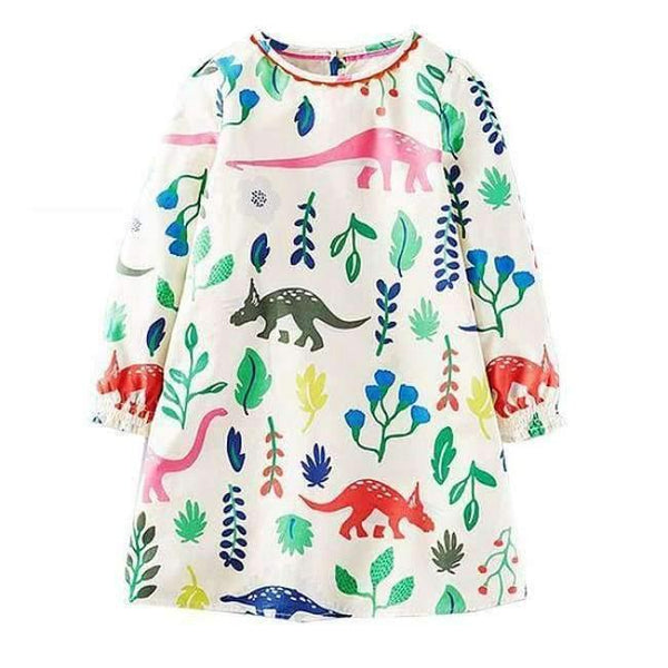 Planet Gates Brown / 2T Girl Dresses Long Sleeve  Brand 100% Cotton Baby Dress Christmas Children Clothes Kids Dress Princess Vestido