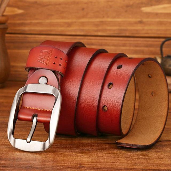 Planet Gates brown 3 / 120cm less 35to37 ln Quality Genuine Leather Luxury Strap Male Belts For Men Jeans Casual Belt Pin Buckle