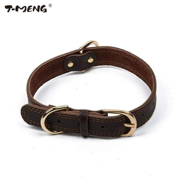 Planet Gates Brown / 3 x 60cm Classic Style Dog Collar Genuine Cow Leather Collars For Small Large Dogs Necklace Pet Products For Animals Supplier