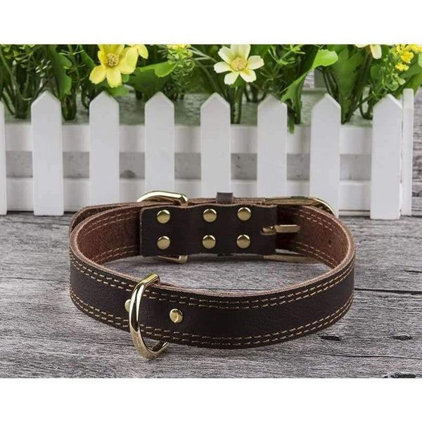 Planet Gates Brown / 3 x 60cm Classic Style Dog Collar Genuine Cow Leather Collars For Small Large Dogs Necklace Pet Products For Animals Supplier