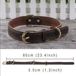 Planet Gates Brown / 3 x 60cm Classic Style Dog Collar Genuine Cow Leather Collars For Small Large Dogs Necklace Pet Products For Animals Supplier