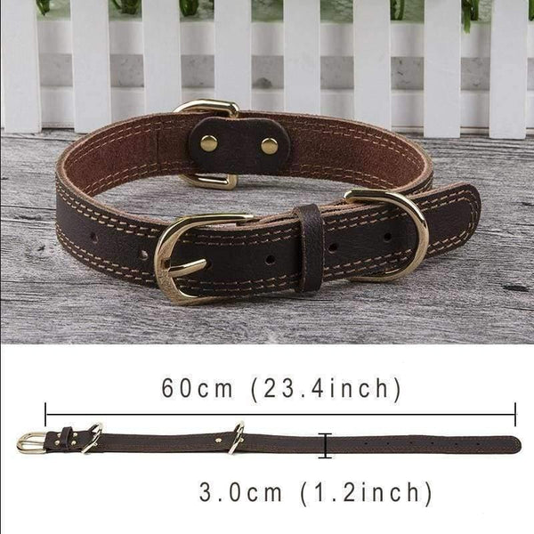 Planet Gates Brown / 3 x 60cm Classic Style Dog Collar Genuine Cow Leather Collars For Small Large Dogs Necklace Pet Products For Animals Supplier