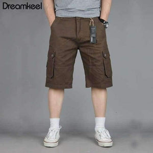 Planet Gates Brown / 34 Men Boutique Casual Shorts Fashion Style Casual Solid Cotton Streetwear Male pockets Shorts Plus Size
