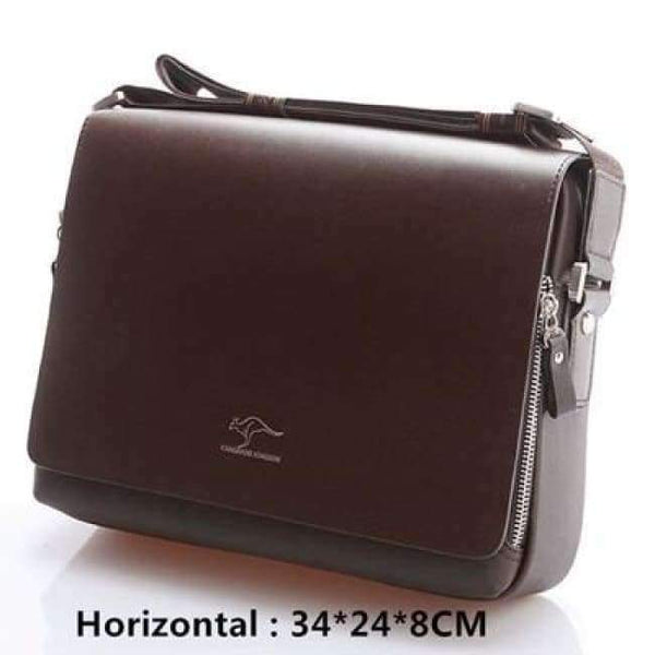 Planet Gates Brown 34x24x8cm / China New Arrived Brand Kangaroo men's messenger bag Vintage leather shoulder bag Handsome crossbody bag Free Shipping