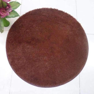 Planet Gates Brown / 40cm Fluffy Thick Velvet Round Carpet 40-80cm Anti-skid Toilet Floor Mat Bedroom Kitchen Doormat Carpet For Living Room Yoga Mat