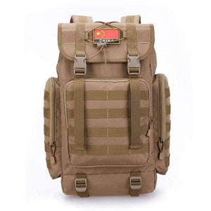 Planet Gates BROWN / 50 - 70L Military Tactical Backpack Army Molle Waterproof Sports Bag Climbing Rucksack for Outdoor Hiking Camping Hunting Backpacks