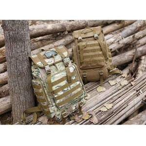 Planet Gates BROWN / 50 - 70L Military Tactical Backpack Army Molle Waterproof Sports Bag Climbing Rucksack for Outdoor Hiking Camping Hunting Backpacks
