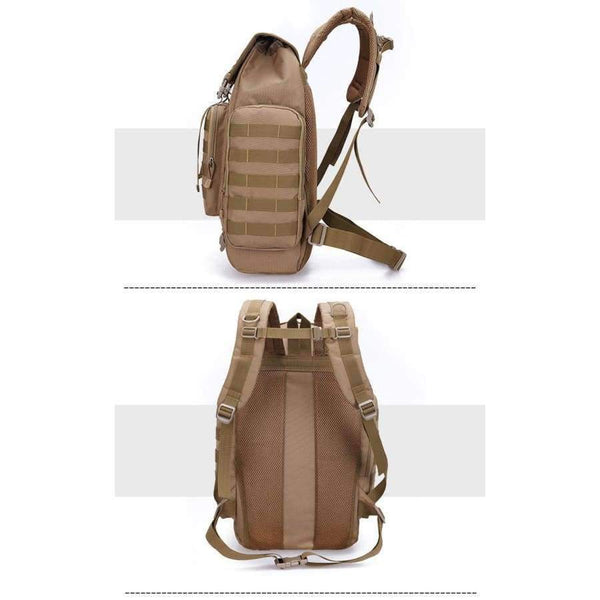 Planet Gates BROWN / 50 - 70L Military Tactical Backpack Army Molle Waterproof Sports Bag Climbing Rucksack for Outdoor Hiking Camping Hunting Backpacks