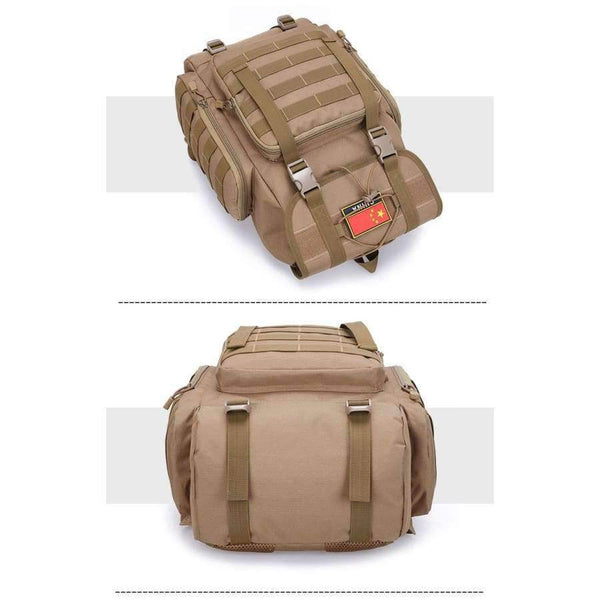 Planet Gates BROWN / 50 - 70L Military Tactical Backpack Army Molle Waterproof Sports Bag Climbing Rucksack for Outdoor Hiking Camping Hunting Backpacks