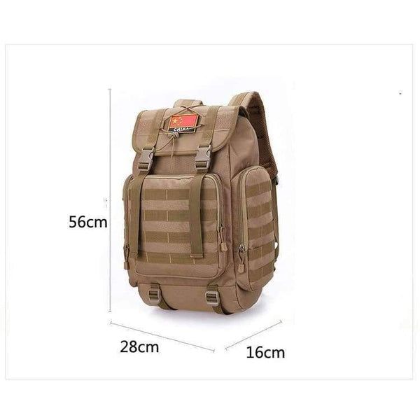 Planet Gates BROWN / 50 - 70L Military Tactical Backpack Army Molle Waterproof Sports Bag Climbing Rucksack for Outdoor Hiking Camping Hunting Backpacks