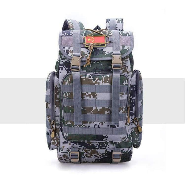 Planet Gates BROWN / 50 - 70L Military Tactical Backpack Army Molle Waterproof Sports Bag Climbing Rucksack for Outdoor Hiking Camping Hunting Backpacks