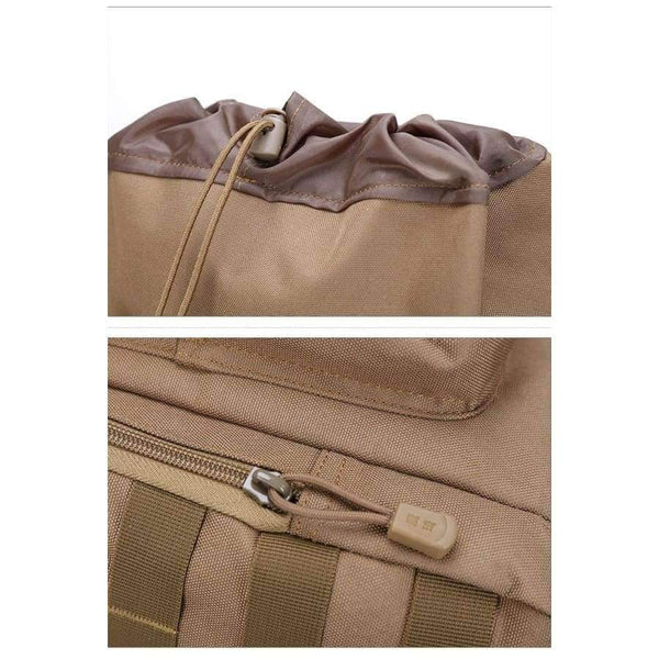 Planet Gates BROWN / 50 - 70L Military Tactical Backpack Army Molle Waterproof Sports Bag Climbing Rucksack for Outdoor Hiking Camping Hunting Backpacks