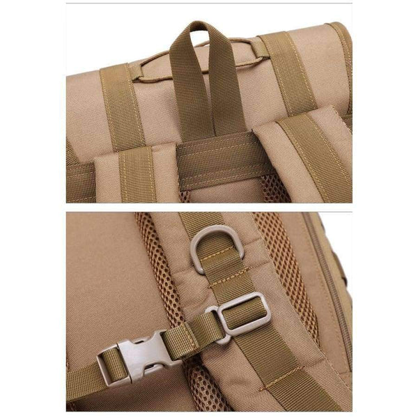 Planet Gates BROWN / 50 - 70L Military Tactical Backpack Army Molle Waterproof Sports Bag Climbing Rucksack for Outdoor Hiking Camping Hunting Backpacks