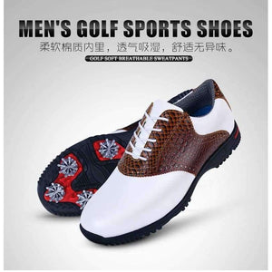 Planet Gates brown / 8 New Golf First Layer Of Leather Rubber Base Activities Nail Shoes Sports Shoes Waterproof Insole Soft Wear