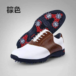 Planet Gates brown / 8 New Golf First Layer Of Leather Rubber Base Activities Nail Shoes Sports Shoes Waterproof Insole Soft Wear
