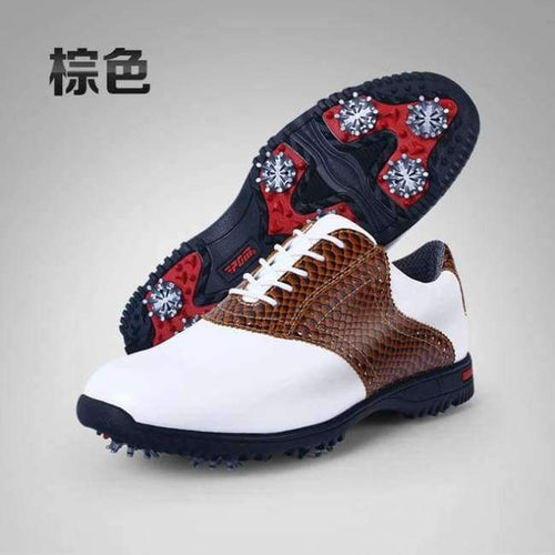 Planet Gates brown / 8 New Golf First Layer Of Leather Rubber Base Activities Nail Shoes Sports Shoes Waterproof Insole Soft Wear