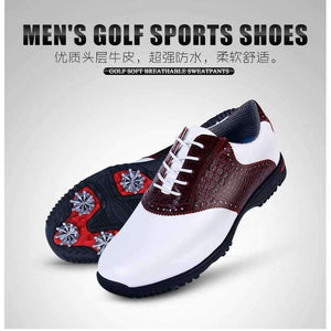 Planet Gates brown / 8 New Golf First Layer Of Leather Rubber Base Activities Nail Shoes Sports Shoes Waterproof Insole Soft Wear