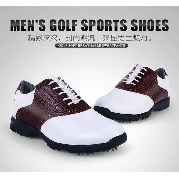 Planet Gates brown / 8 New Golf First Layer Of Leather Rubber Base Activities Nail Shoes Sports Shoes Waterproof Insole Soft Wear