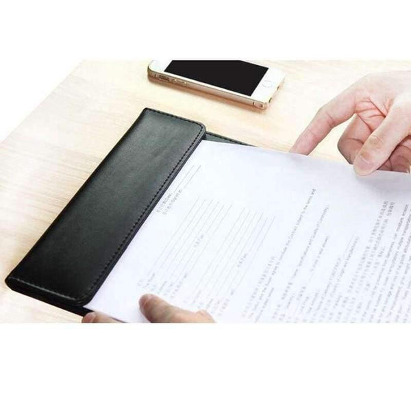 Planet Gates Brown A4 Office School Supplies Notebooks Writing Pads Clipboard PU Leather Business Financial School Plastic Signature Book High End