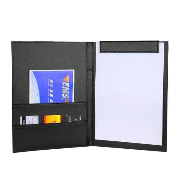 Planet Gates Brown A4 Office School Supplies Notebooks Writing Pads Clipboard PU Leather Business Financial School Plastic With Internal Bag Black