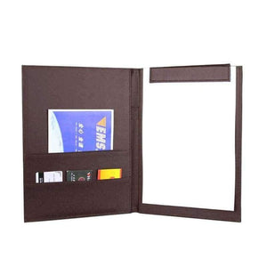 Planet Gates Brown A4 Office School Supplies Notebooks Writing Pads Clipboard PU Leather Business Financial School Plastic With Internal Bag Black