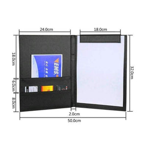 Planet Gates Brown A4 Office School Supplies Notebooks Writing Pads Clipboard PU Leather Business Financial School Plastic With Internal Bag Black