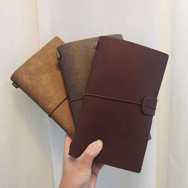 Planet Gates brown / A6 Paperboat Vintage Logo Custom A6 Notebook Genuine Leather Diary Planner Rings Office Diary Spiral Travelers Writing pad