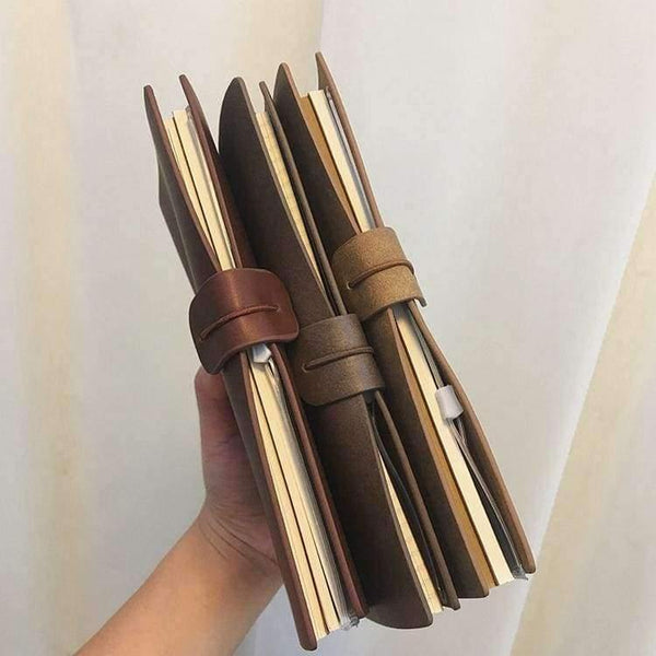 Planet Gates brown / A6 Paperboat Vintage Logo Custom A6 Notebook Genuine Leather Diary Planner Rings Office Diary Spiral Travelers Writing pad