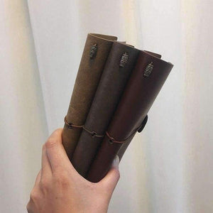 Planet Gates brown / A6 Paperboat Vintage Logo Custom A6 Notebook Genuine Leather Diary Planner Rings Office Diary Spiral Travelers Writing pad