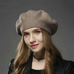 Planet Gates brown / adjustable MingJieBiHuo new Winter wool warm beret hat women Fashion wild painter soild casual girls beret hat
