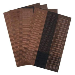 Planet Gates Brown and Black 4 PVC Bamboo Plastic Placemats for Dining Table Runner Linens place mat in Kitchen Accessories Cup Wine mat