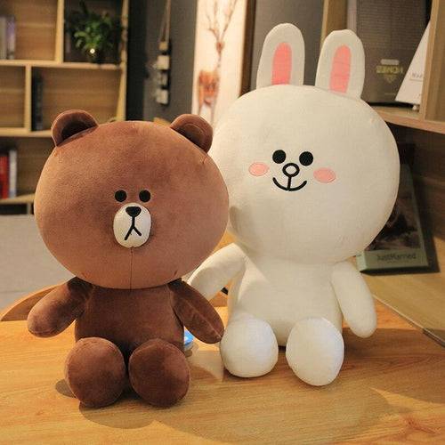 Brown Bear And Cony Rabbit Plush Toys Kawaii Anime Choco Sally Stuffed Doll Soft Sofa Cushion Gift For Girl Birthday Present